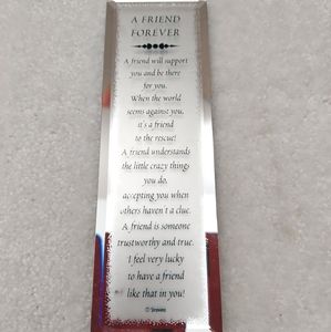 Mirrored glass best friend "bookmark" decorative piece.